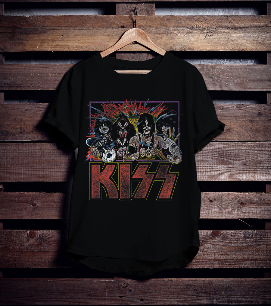 KISS Unmasked Explosive Comic Album T-Shirt
