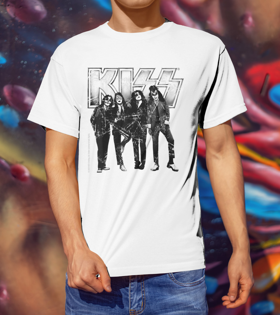 KISS Band Members Distressed Portrait T-Shirt