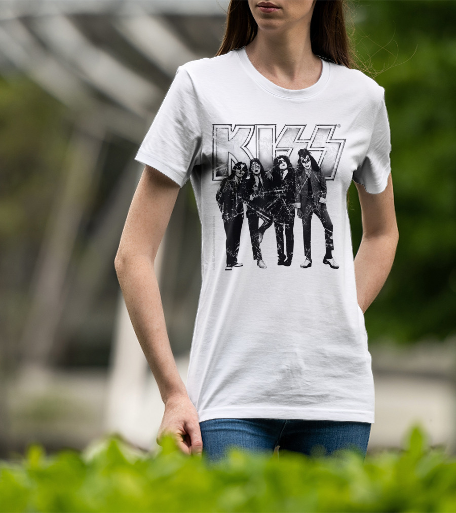 KISS Band Members Distressed Portrait T-Shirt