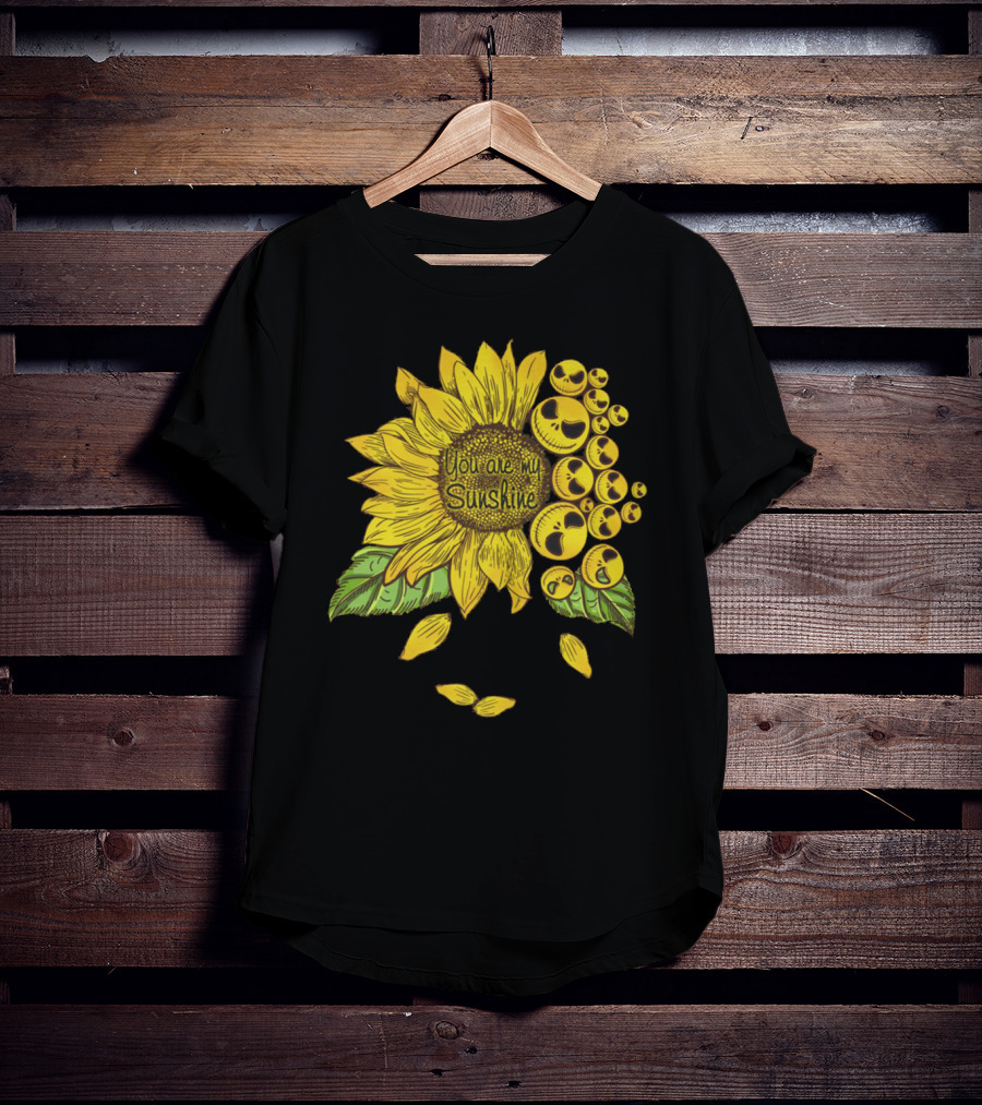 Nightmare Before Christmas You Are My Sunshine Sunflower Icons T-Shirt