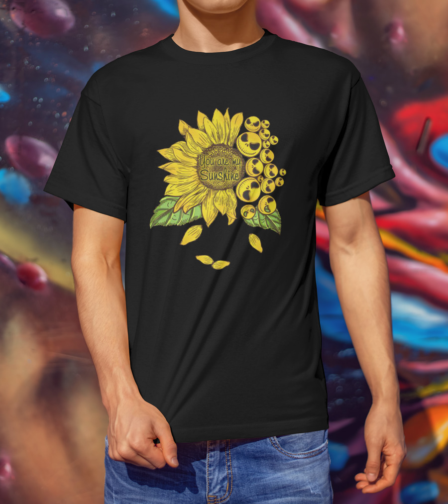 Nightmare Before Christmas You Are My Sunshine Sunflower Icons T-Shirt