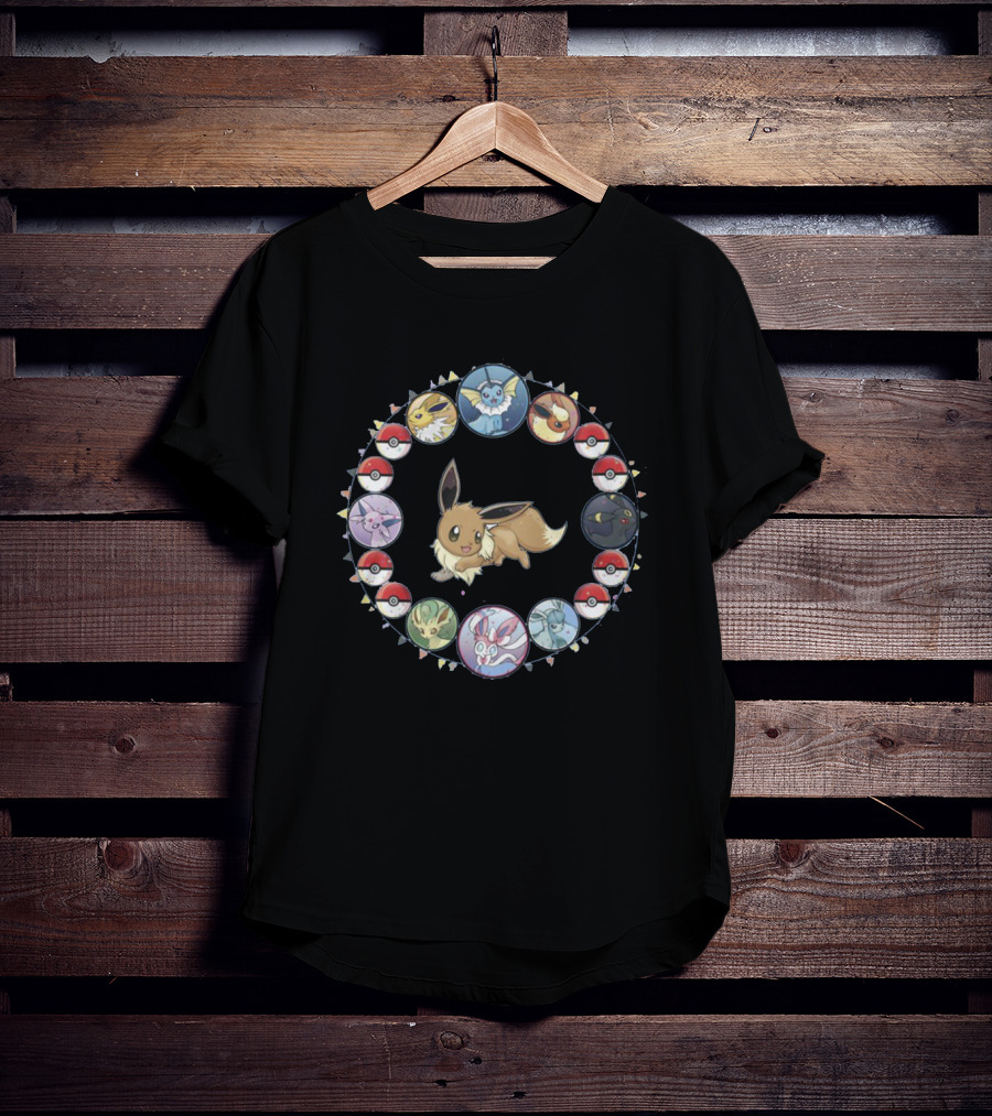 Eevee Evolution Circle With Poké Balls T-Shirt