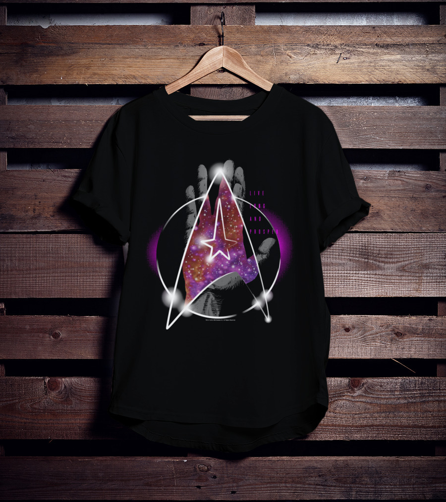 Star Trek Live Long And Prosper Galaxy Hand T-Shirt