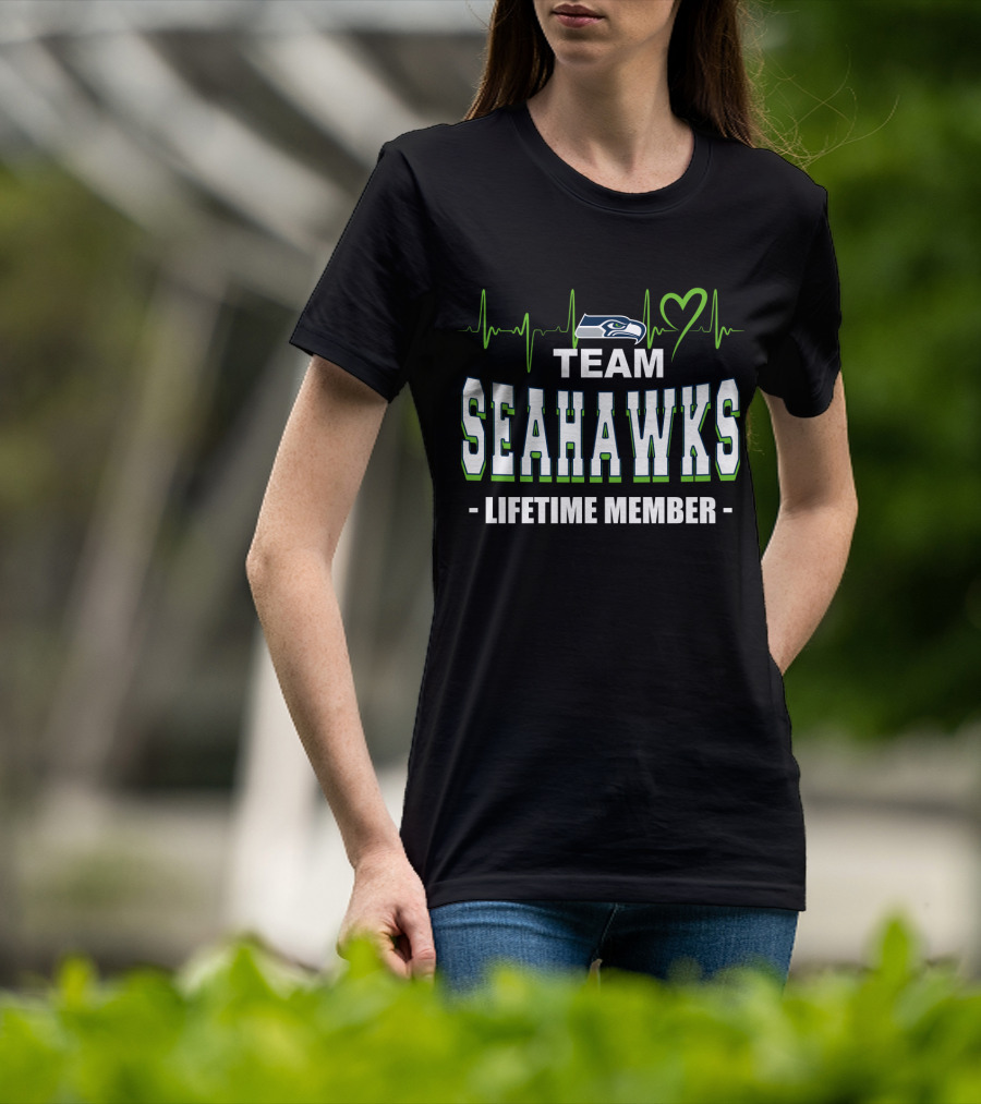 Seattle Seahawks Team Lifetime Member Heartbeat T-Shirt