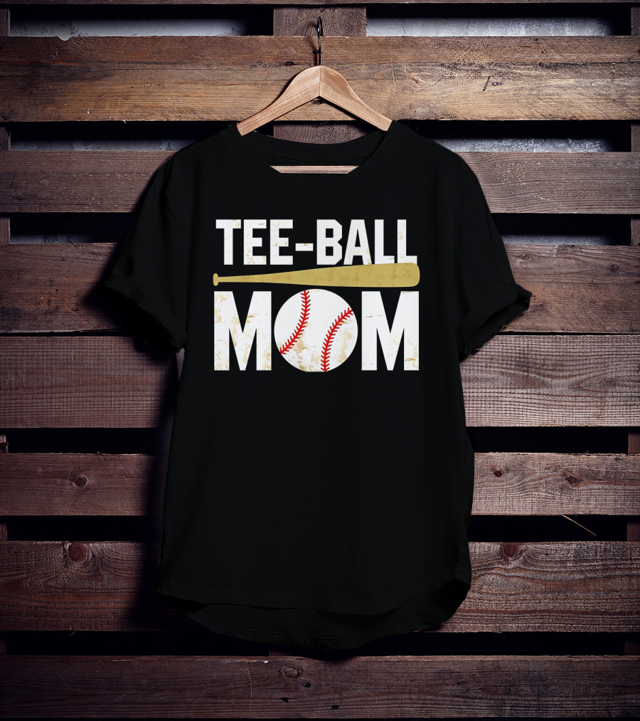 Tee-Ball Mom Baseball Softball Mama Tball Supporter T-Shirt