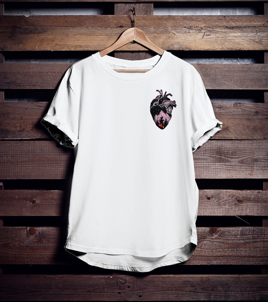 Camping Heart Forest Night Tent T-Shirt
