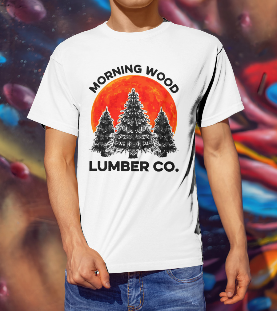 Morning Wood Lumber Co Sunlit Forest Scene T-Shirt