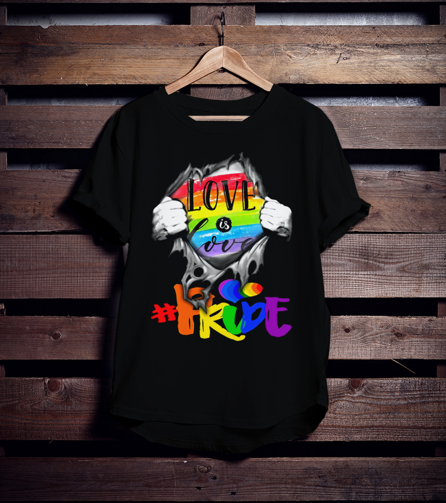 Love Is Love Rainbow Pride Hashtag T-Shirt