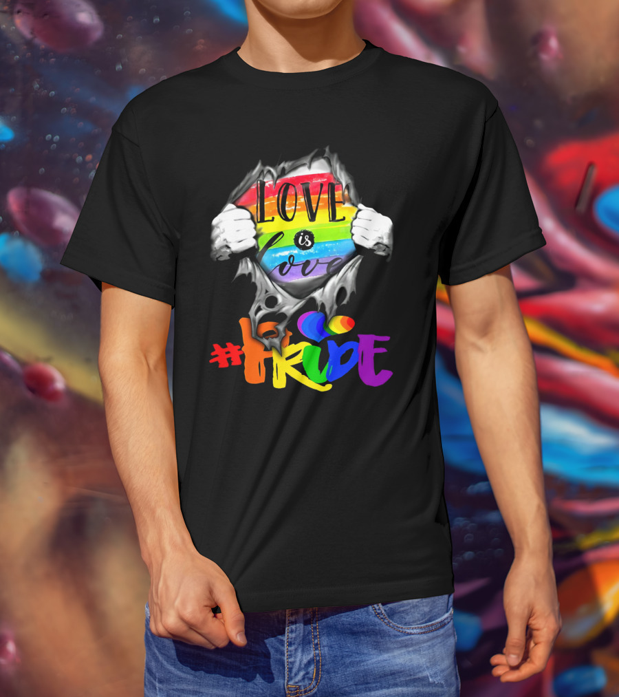 Love Is Love Rainbow Pride Hashtag T-Shirt