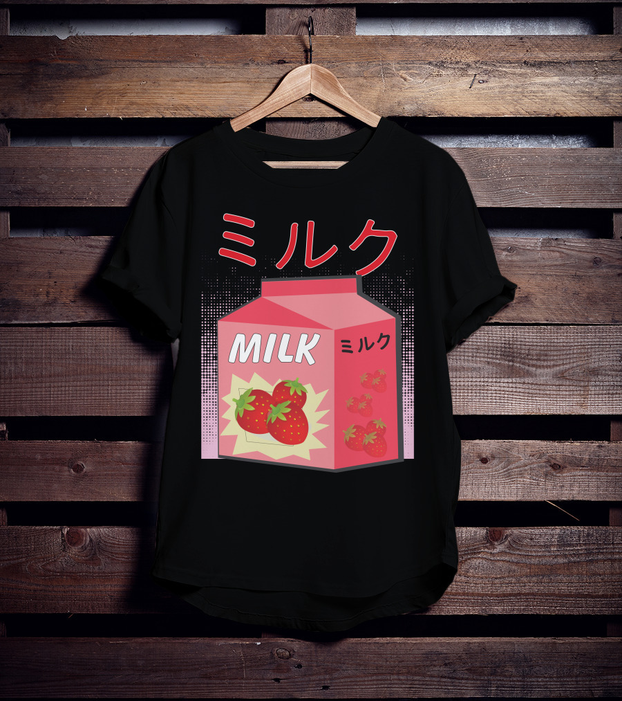Japanese Otaku Anime Milk Strawberry Milkshake T-Shirt