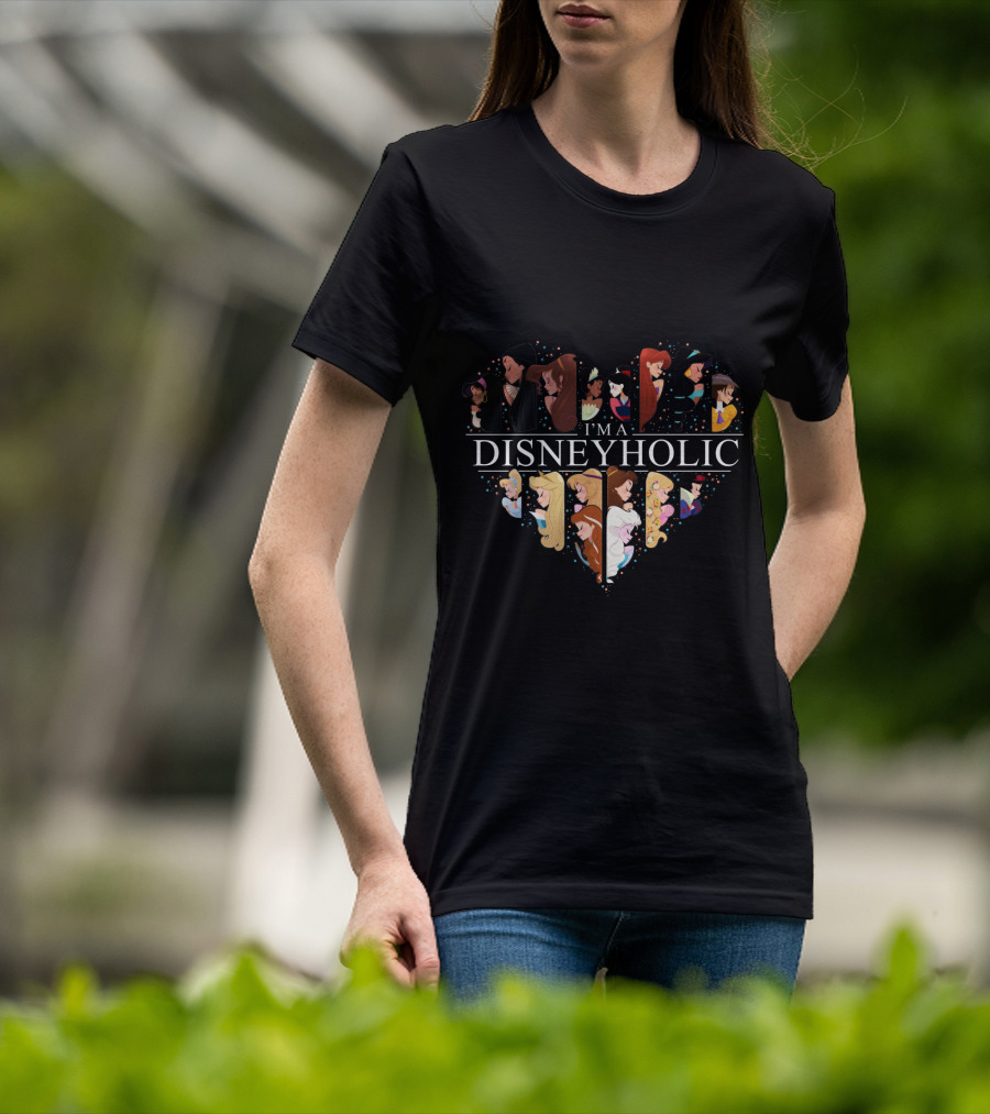 I'm A Disneyholic Heart Featuring Iconic Disney Princesses T-Shirt