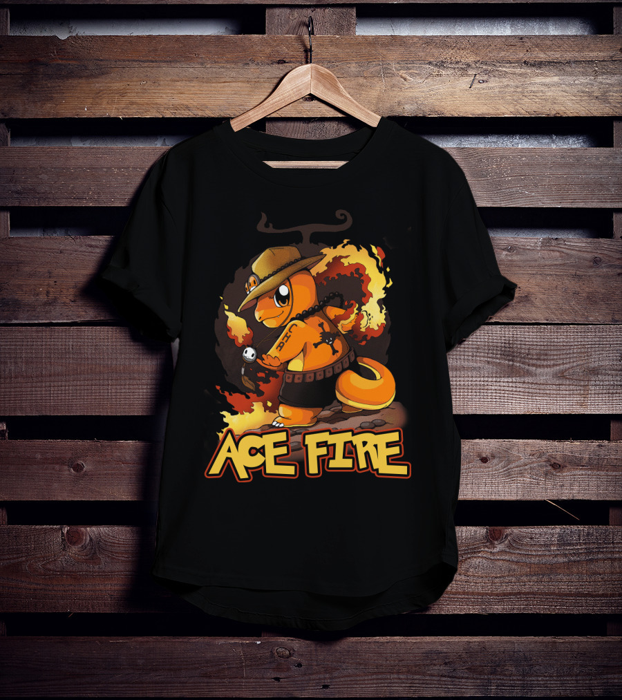 Ace Fire Charmander One Piece Crossover T-Shirt