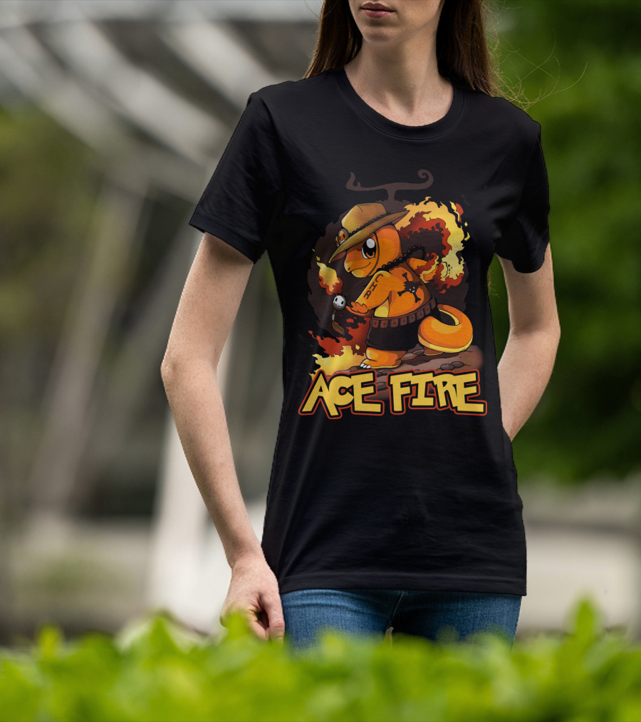 Ace Fire Charmander One Piece Crossover T-Shirt