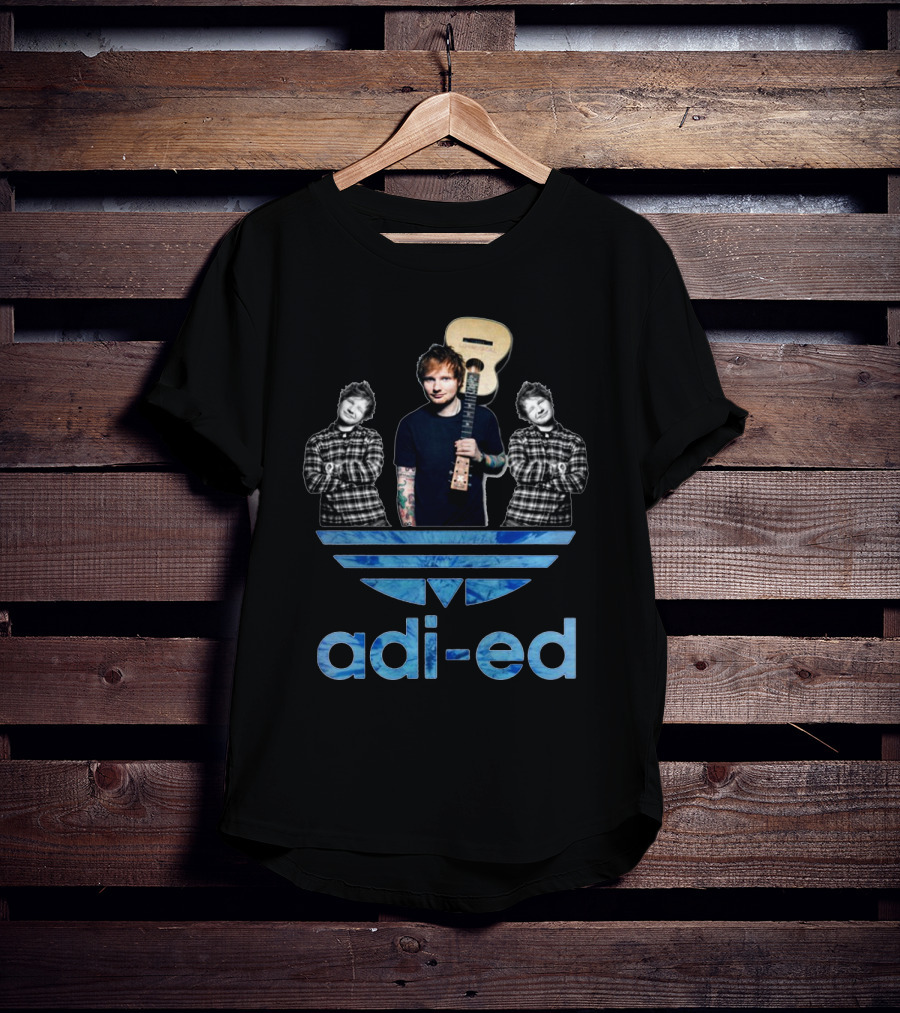 Adi-Ed Sheeran Trio With Guitar And Blue Stripes T-Shirt