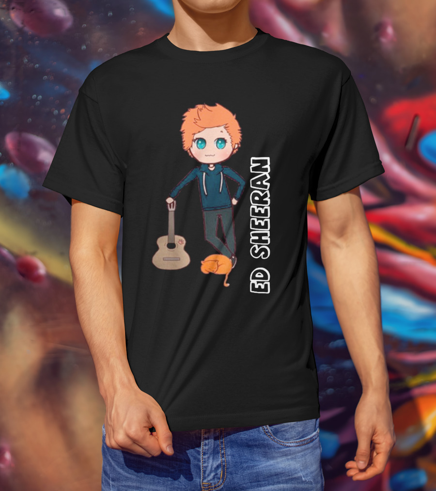 Ed Sheeran Cute Cat Guitar T-Shirt