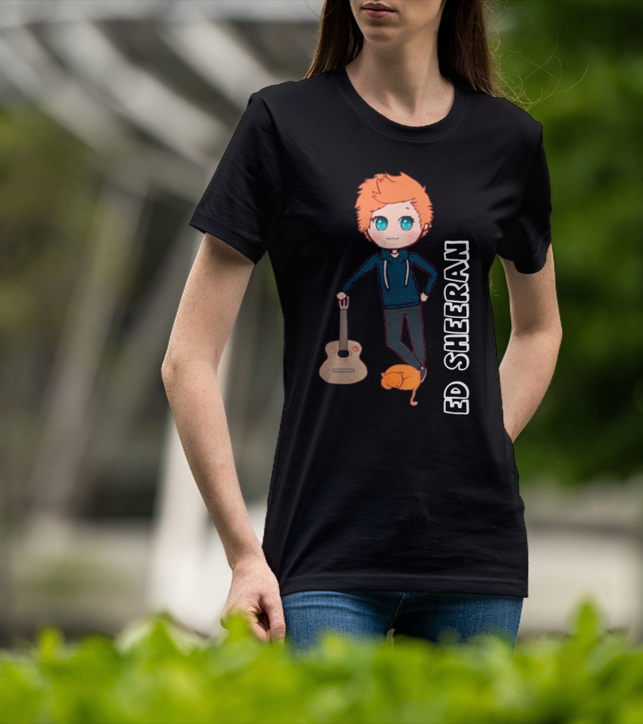 Ed Sheeran Cute Cat Guitar T-Shirt
