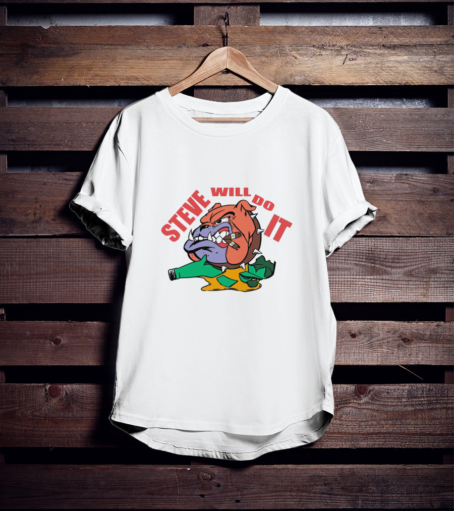 STEVE WILL DO IT Angry Alligator With Broken Bottle T-Shirt