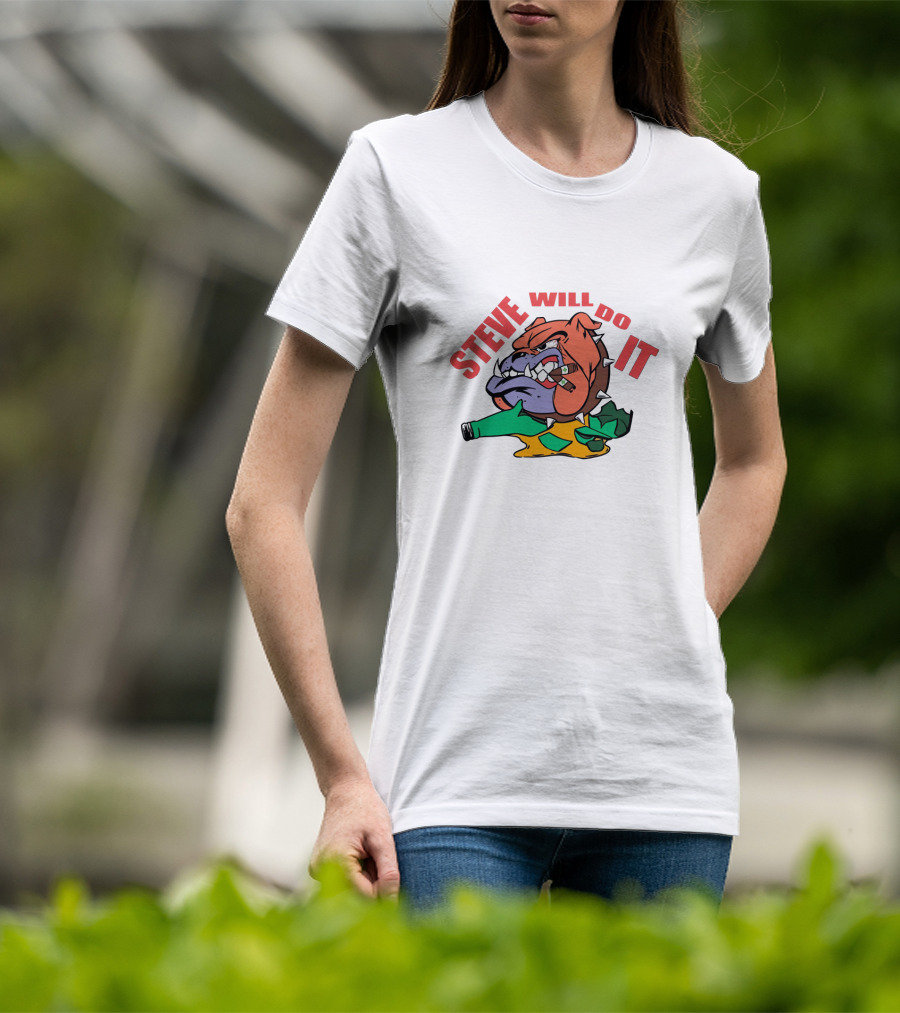 STEVE WILL DO IT Angry Alligator With Broken Bottle T-Shirt
