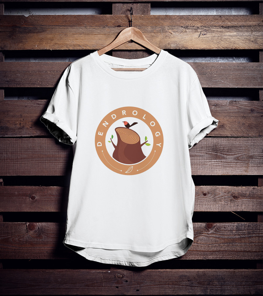 Dendrology Tree Stump With Bird Circle T-Shirt