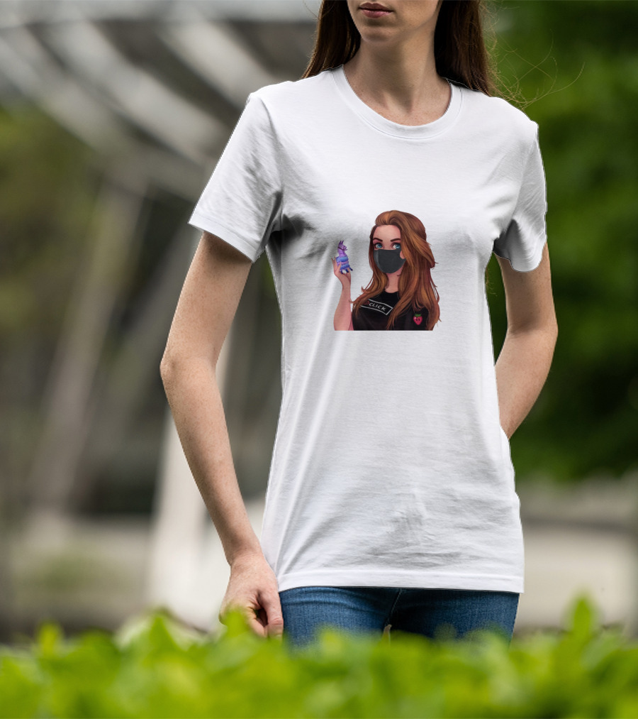 Loserfruit Click Llama Gaming Character With Mask T-Shirt