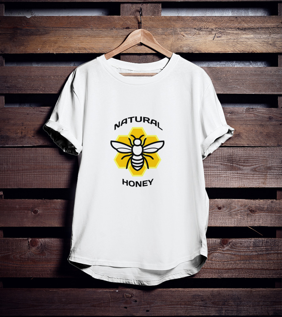 Natural Honey Bee Hexagon T-Shirt