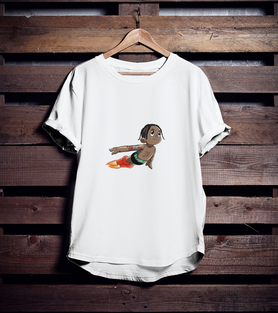 Don Toliver Cartoon Character Flying With Rocket Boots T-Shirt