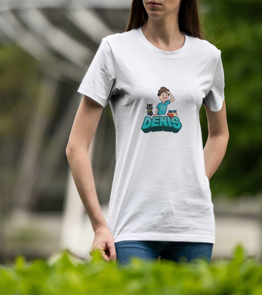 Denisdaily Denis Cat Character And Duck T-Shirt
