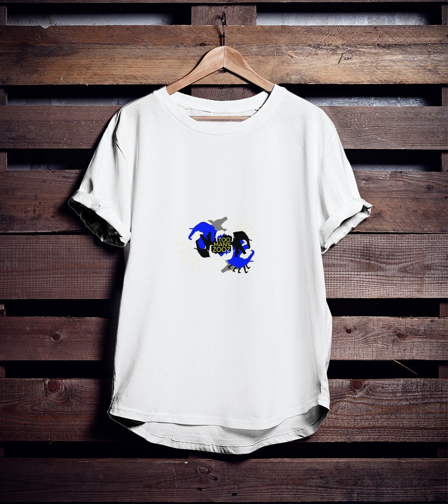 Too Many Zooz Animal Silhouettes In Blue And Black T-Shirt