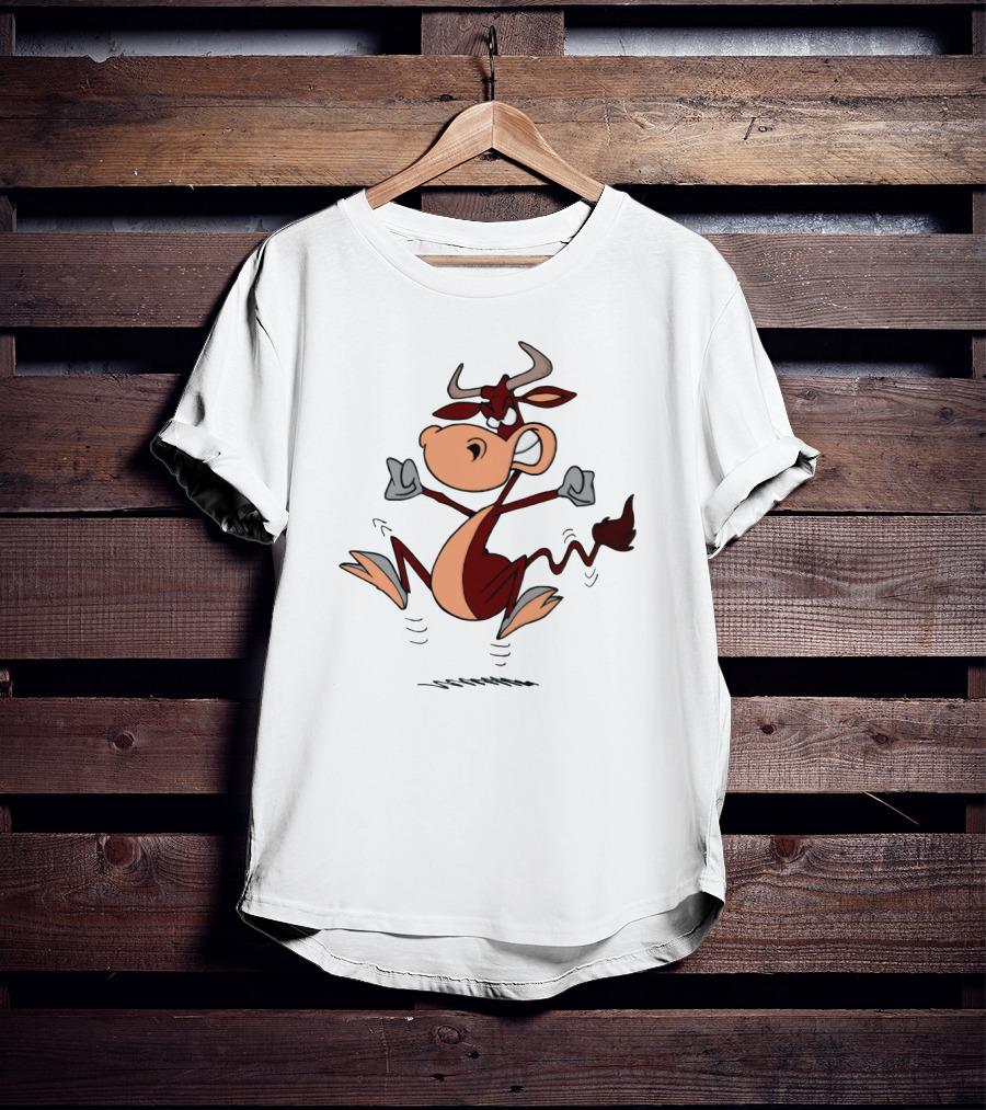 CowFartt Cartoon Jumping Angry Bull T-Shirt