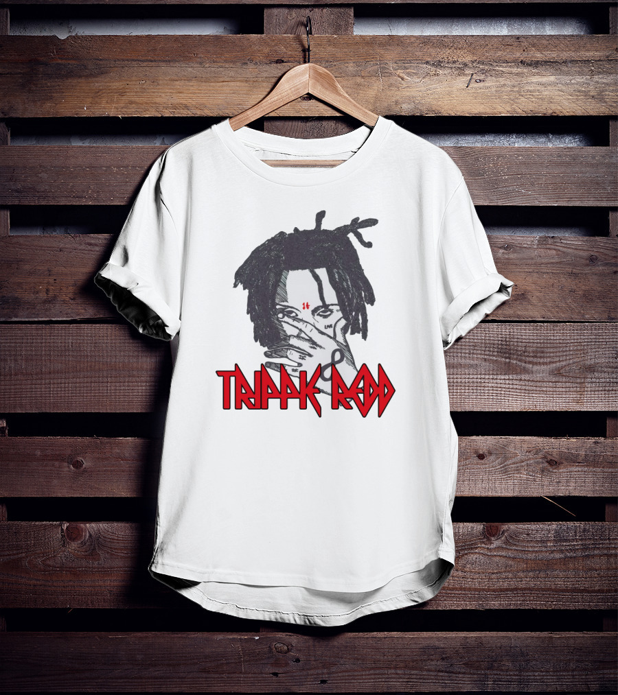 Trippie Redd Illustration With Hand Gesture And Red 14 T-Shirt