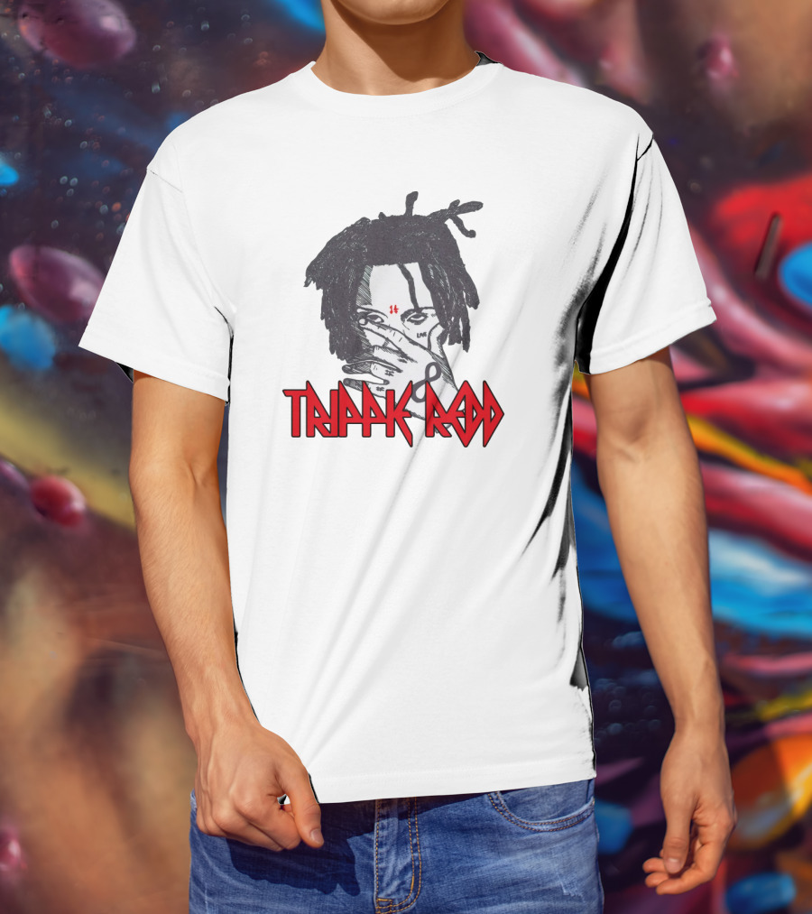 Trippie Redd Illustration With Hand Gesture And Red 14 T-Shirt