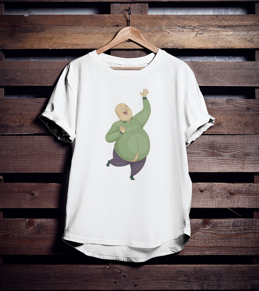 Green Guy Joyful Celebration In Green T-Shirt
