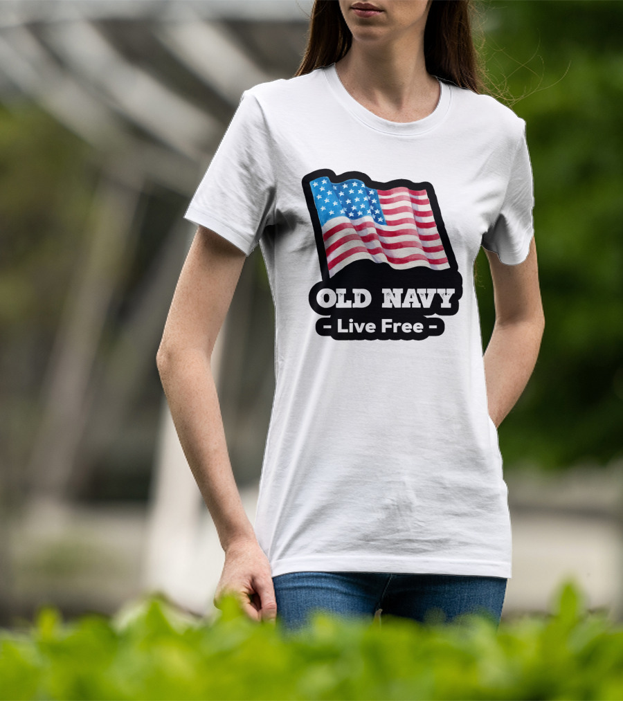 Old Navy Live Free American Flag T-Shirt