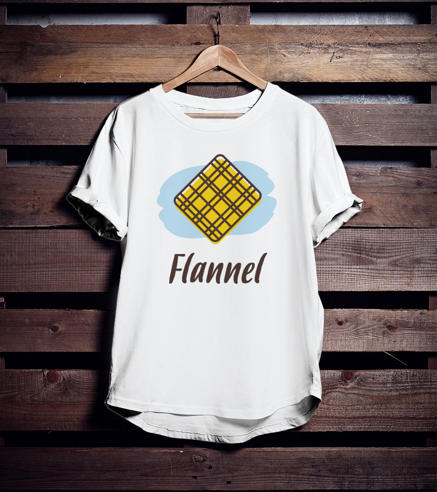 Flannel Yellow Plaid Pattern With Blue Background T-Shirt