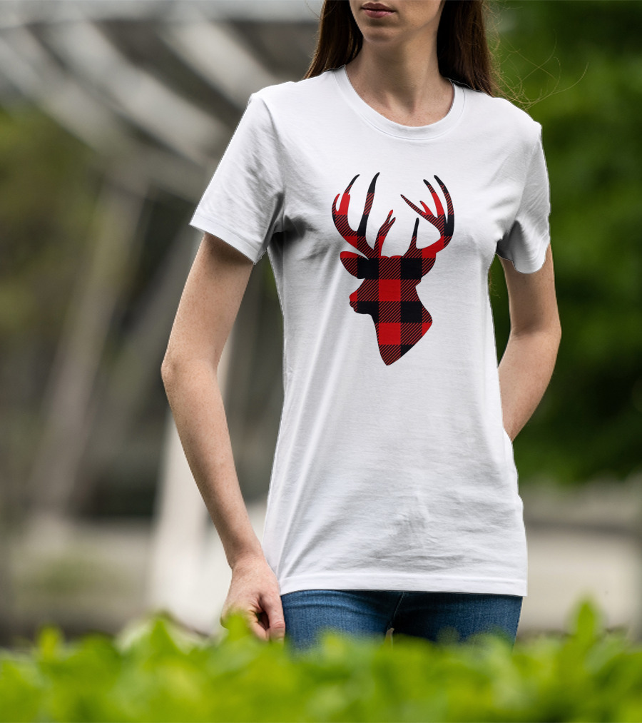 Buffalo Plaid Deer T-Shirt