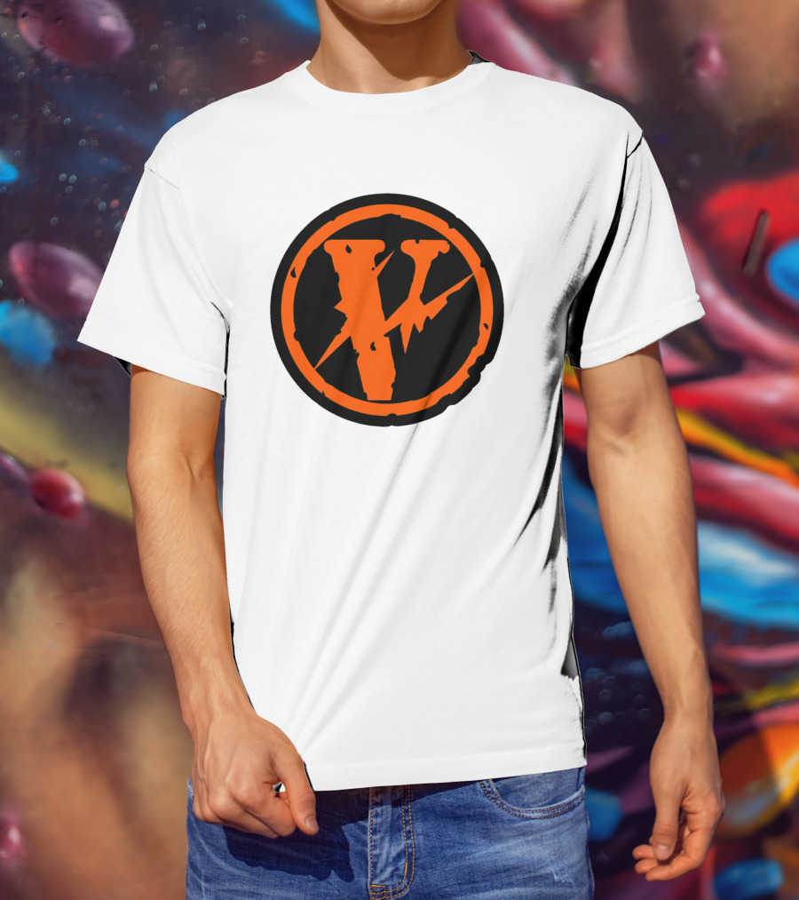 Vlone Iconic V In Orange Circle T-Shirt