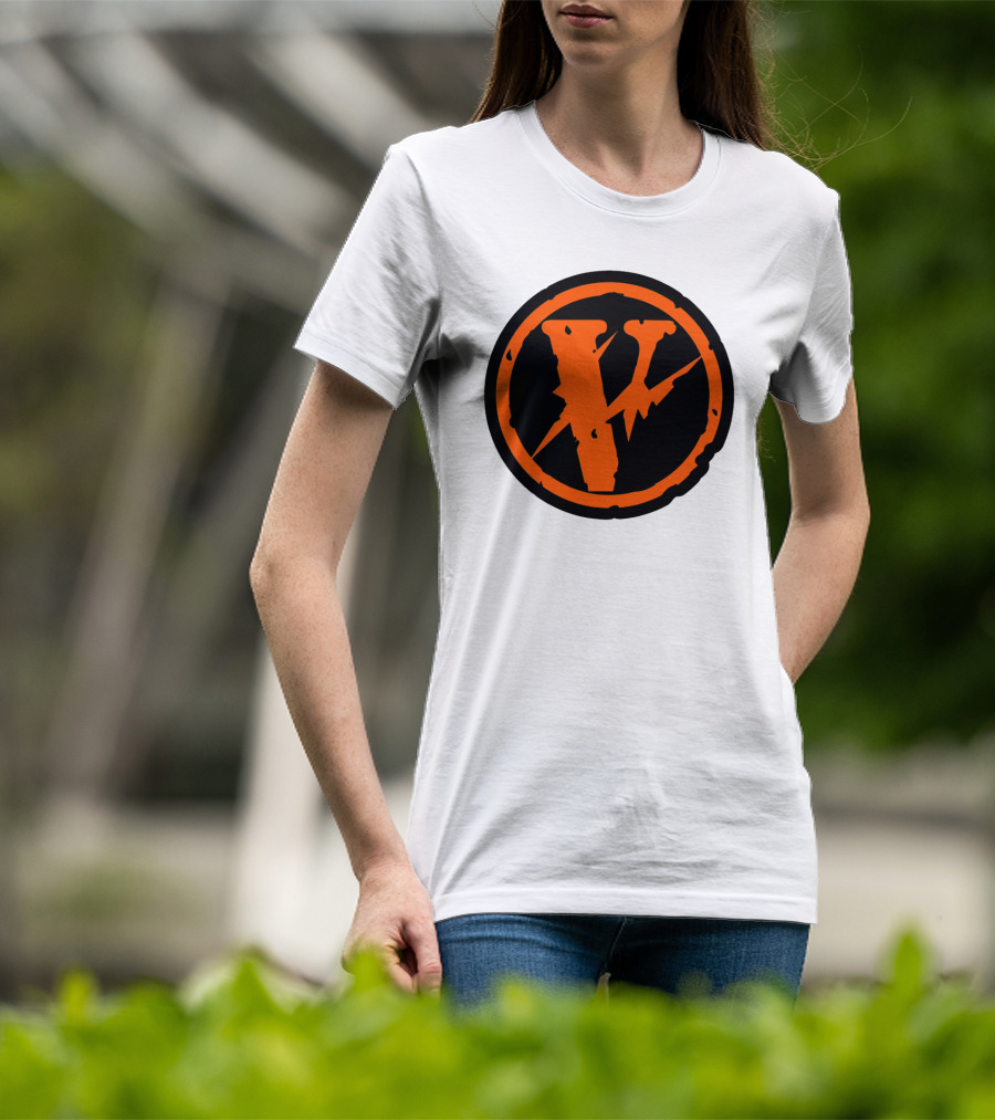 Vlone Iconic V In Orange Circle T-Shirt