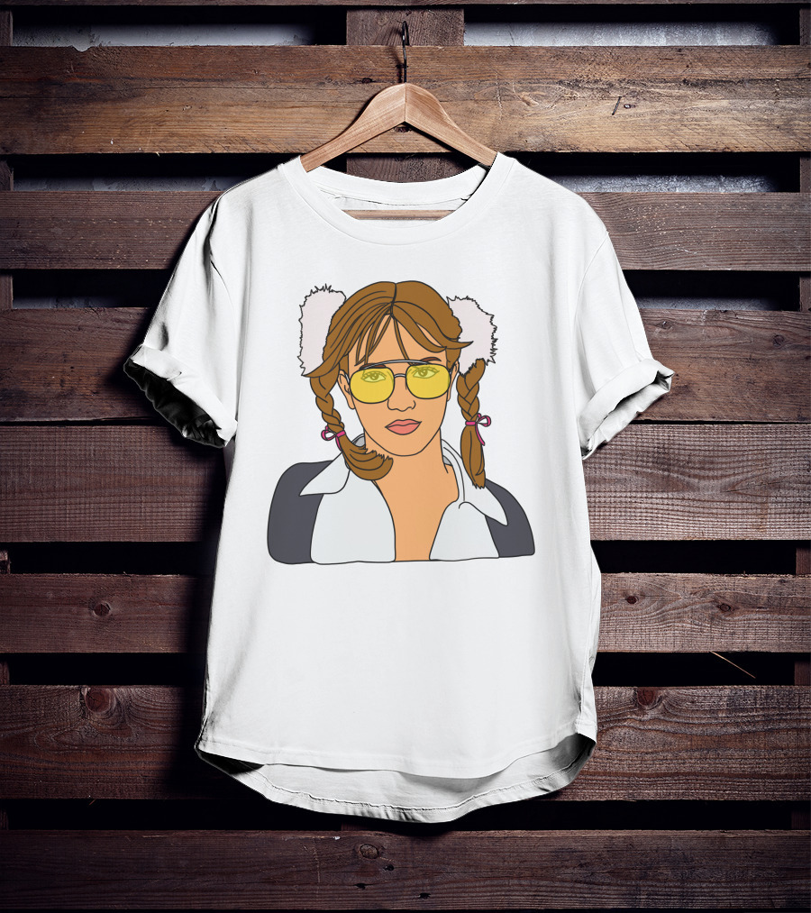 Britney Spears Iconic Schoolgirl Look With Yellow Glasses And Braids T-Shirt