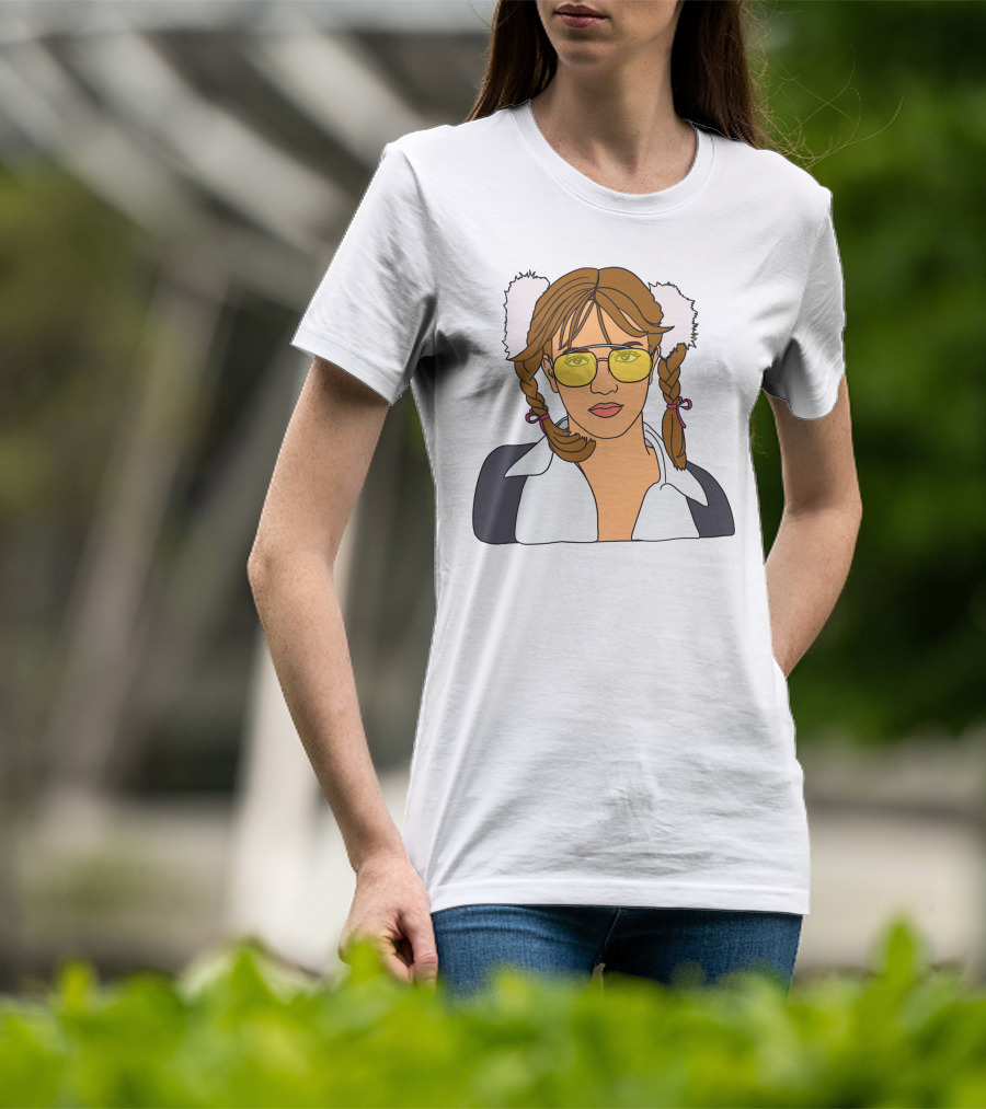 Britney Spears Iconic Schoolgirl Look With Yellow Glasses And Braids T-Shirt