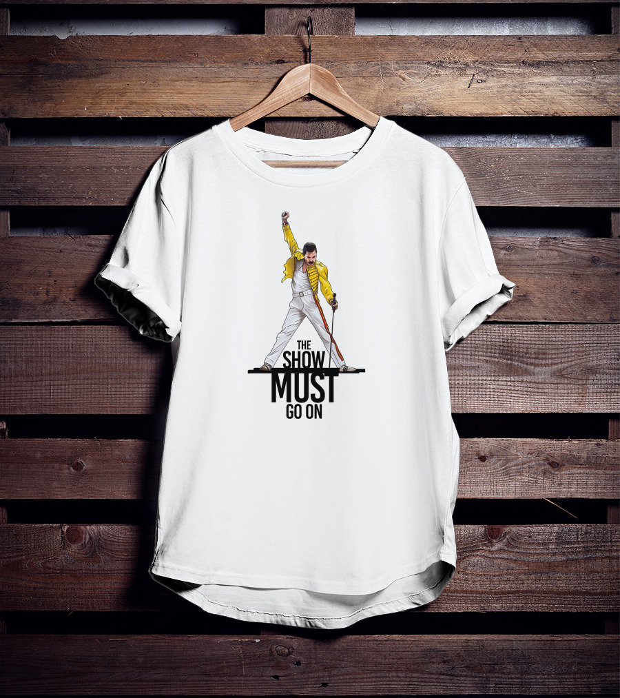 The Show Must Go On Iconic Yellow Jacket Pose T-Shirt