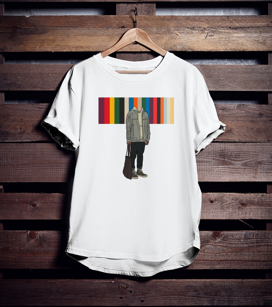 Streetwear Minimalist Hoodie And Joggers With Colorful Stripes T-Shirt