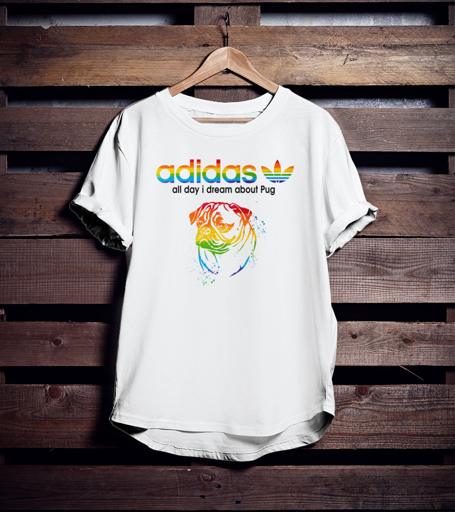 All Day I Dream About Pug Rainbow T-Shirt