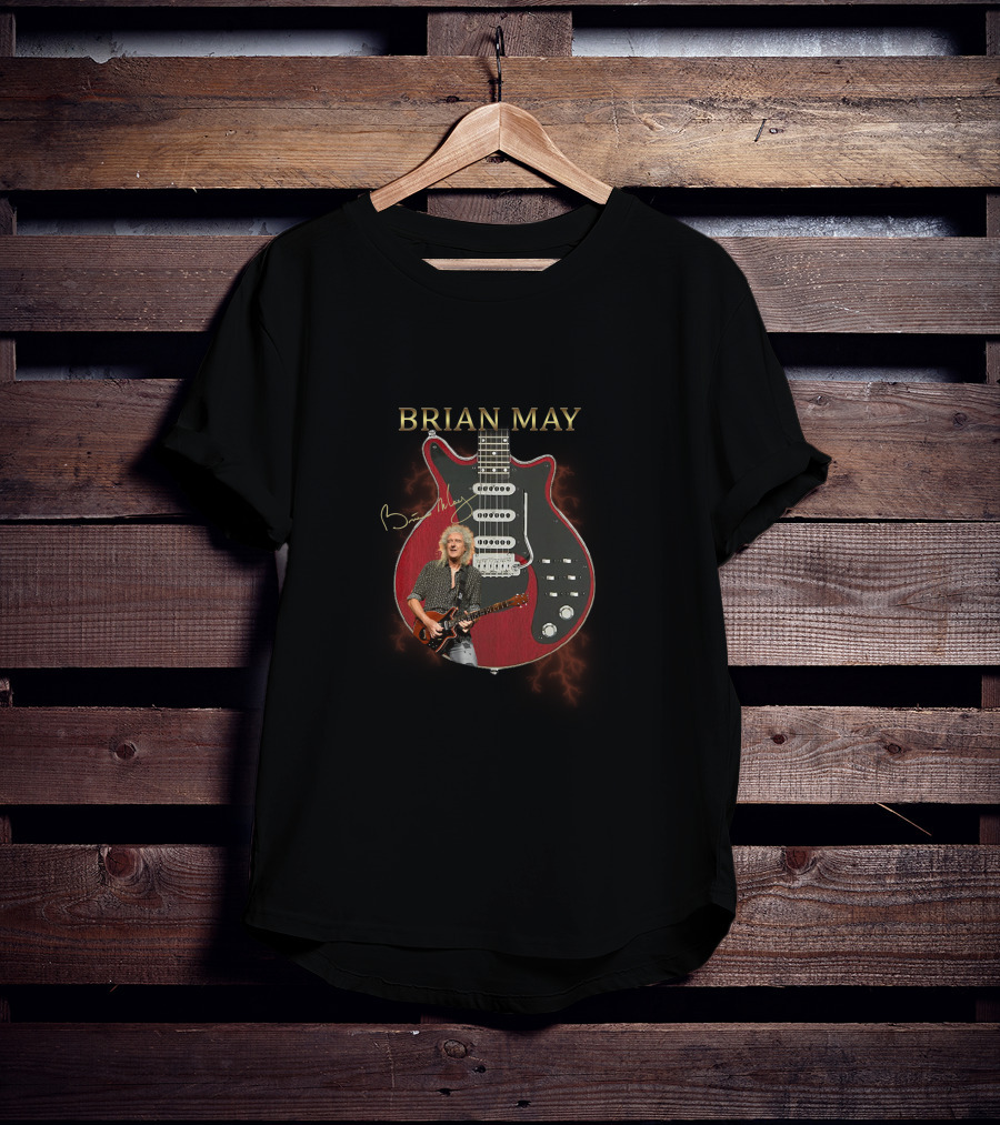 BRIAN MAY Signature Guitar Photo Red Special Electric Guitar Image T-Shirt