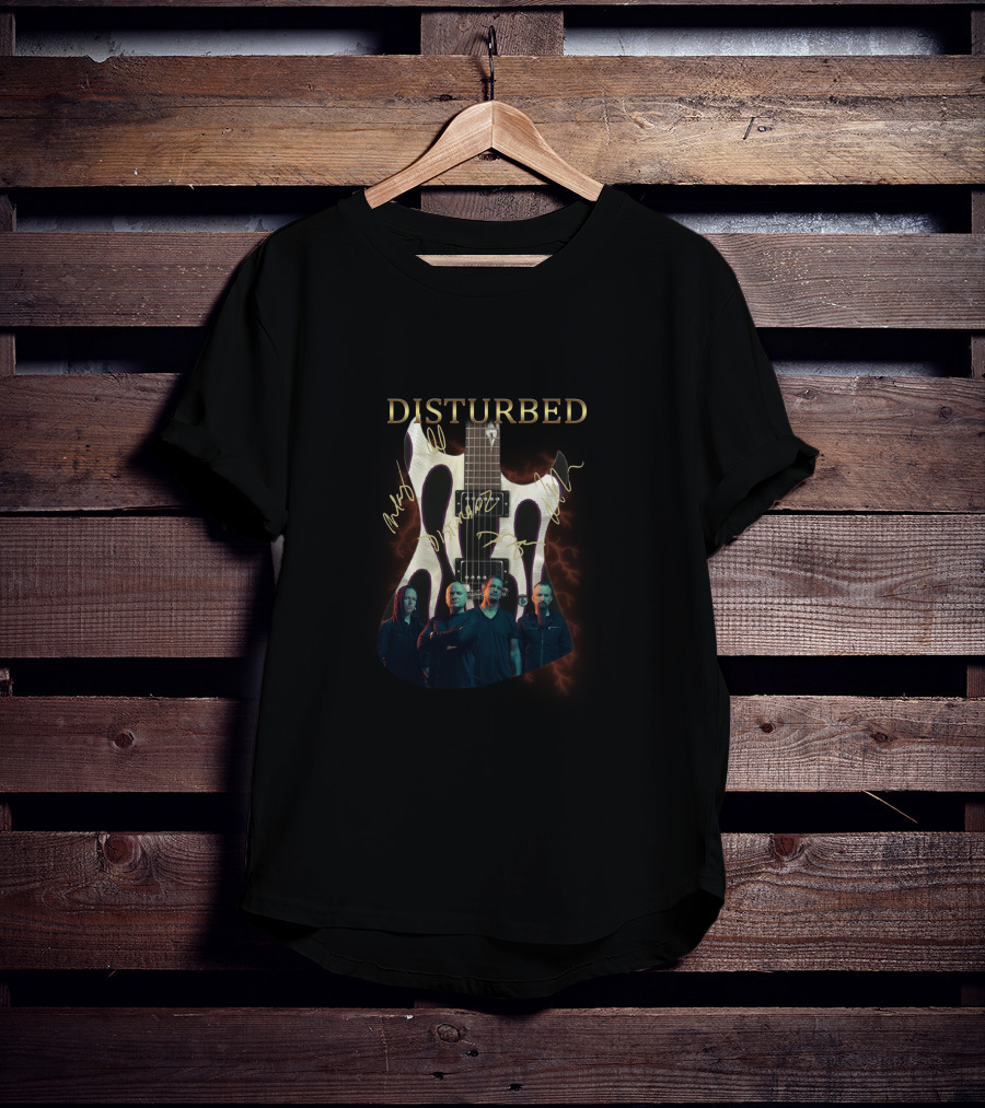 Disturbed Signature Guitar With Band Members T-Shirt