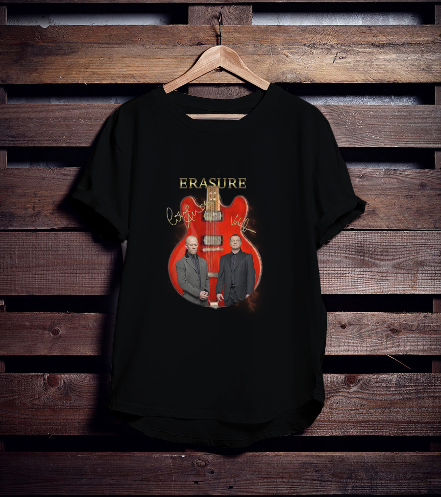 ERASURE Red Guitar Duo Autograph T-Shirt