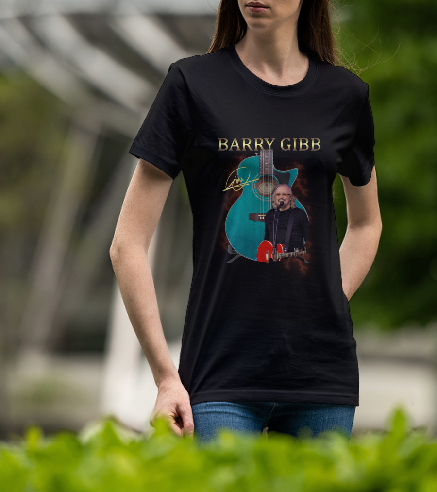 Barry Gibb Signature Electric Guitar With Performer Image T-Shirt