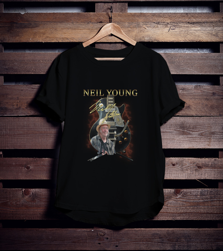 NEIL YOUNG Signature Guitar With Image T-Shirt
