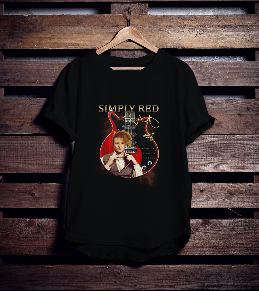 SIMPLY RED Signature Guitar With Iconic Image T-Shirt