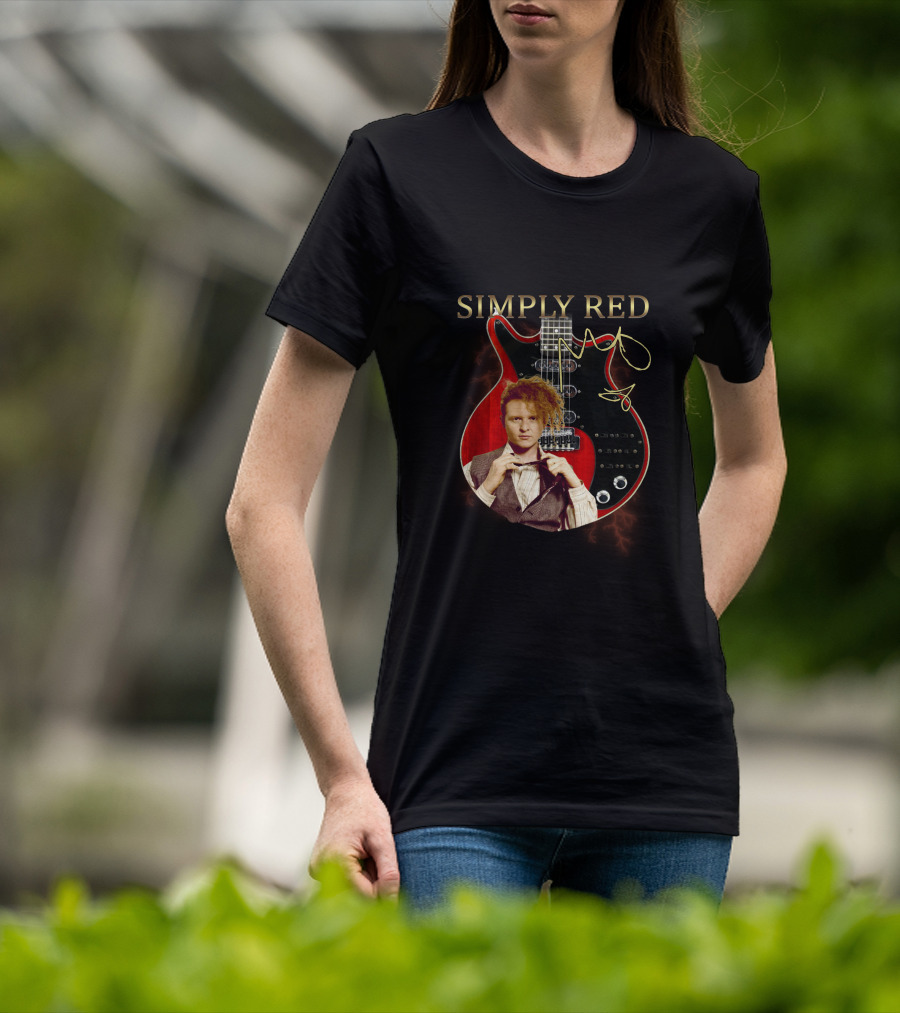 SIMPLY RED Signature Guitar With Iconic Image T-Shirt
