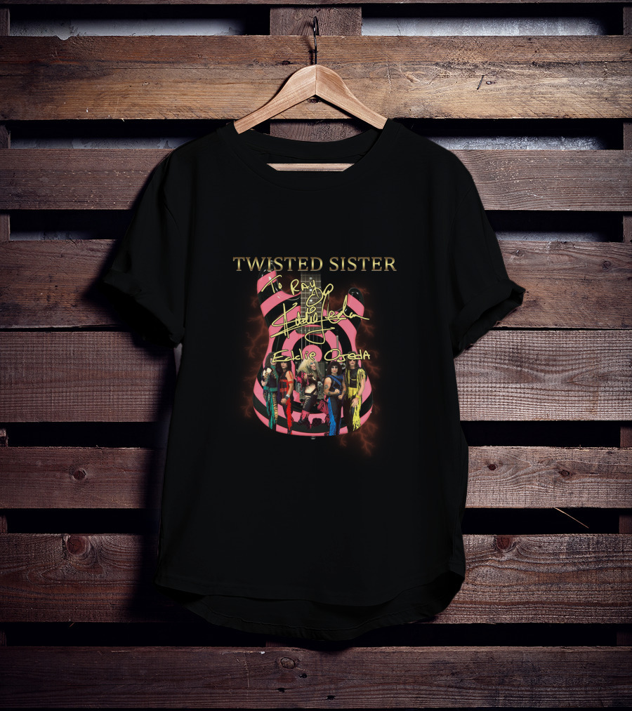 Twisted Sister To Ray Signature Eddie Ojeda Guitar With Band T-Shirt